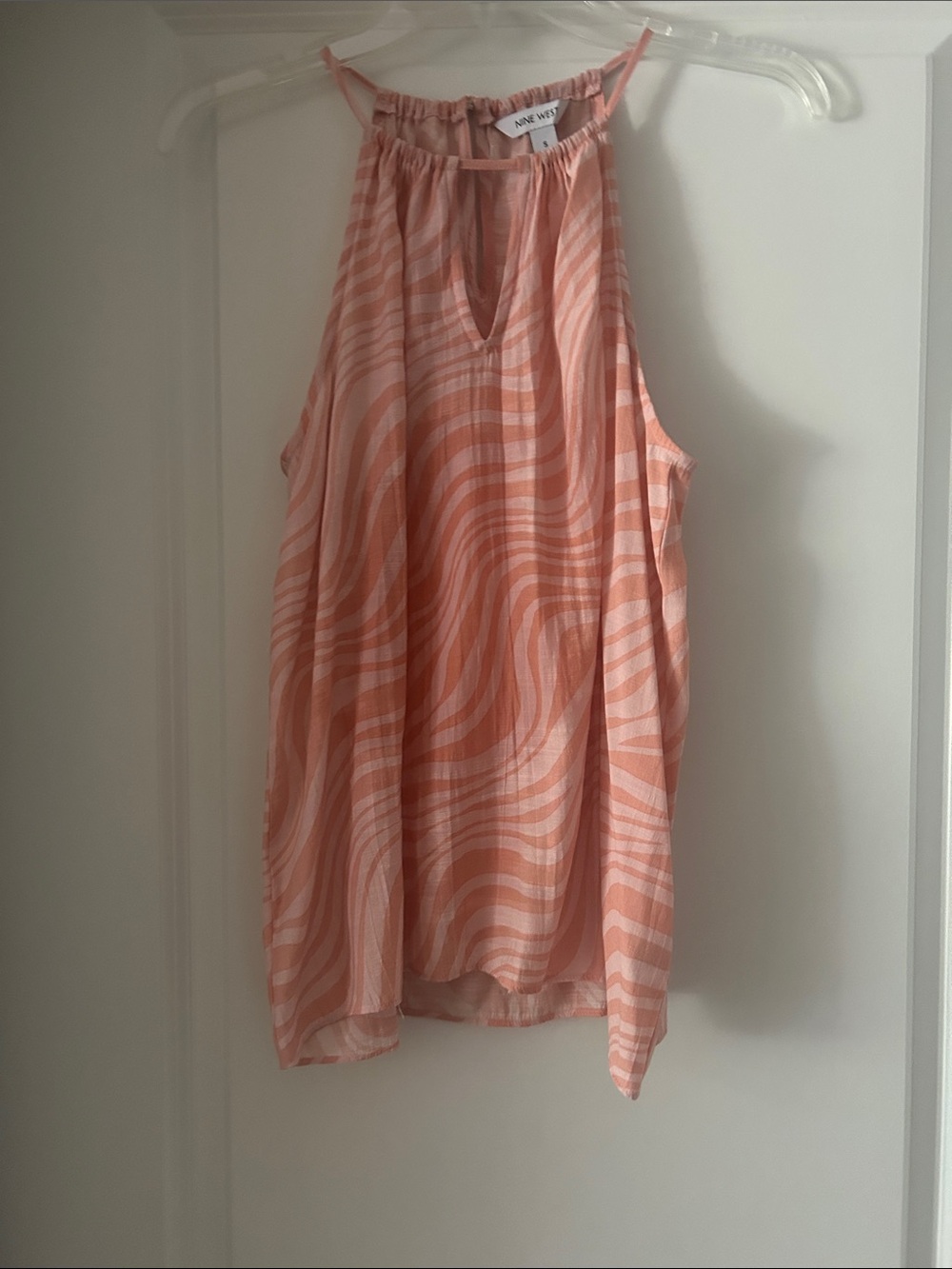 Nine West Peach Swirl Halter Camisole Small